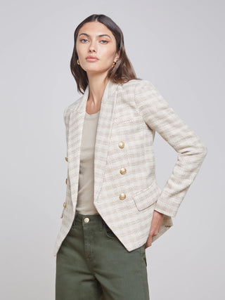 Kenzie Check Double Breasted Blazer