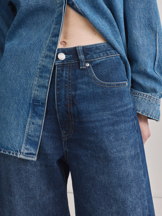 Oxford Blue Miro Barrel High-Rise Jeans