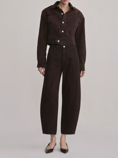 Tobacco Miro Barrel High-Rise Jeans