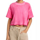 Pink Twisted Cuff Tee