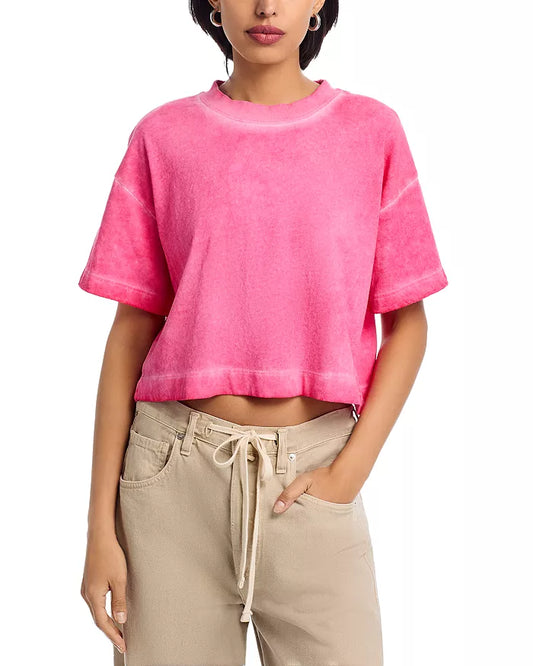 Pink Twisted Cuff Tee