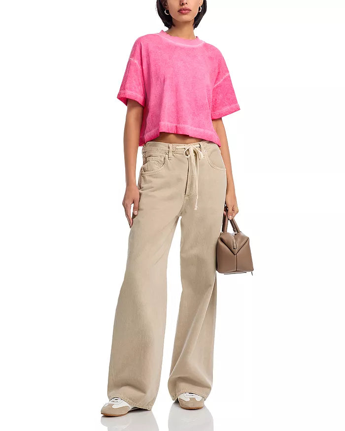 Pink Twisted Cuff Tee