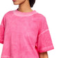 Pink Twisted Cuff Tee