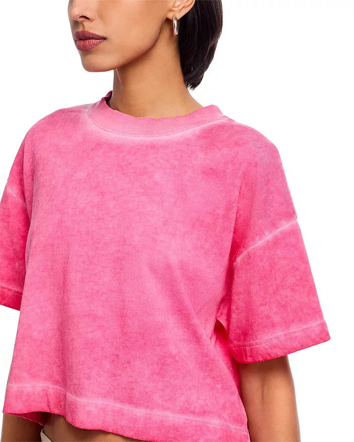 Pink Twisted Cuff Tee