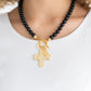Double Cross Onyx Necklace