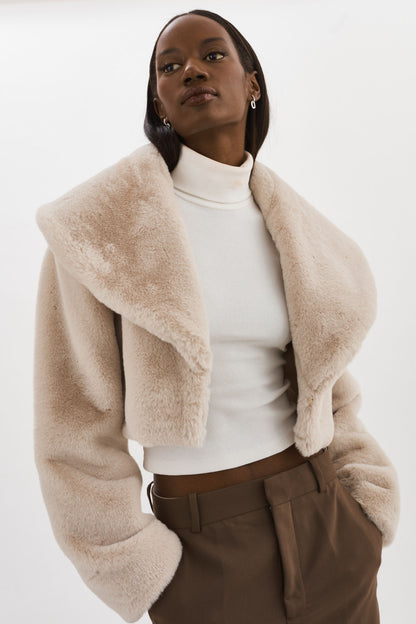 Danika Cropped Faux Fur Jacket
