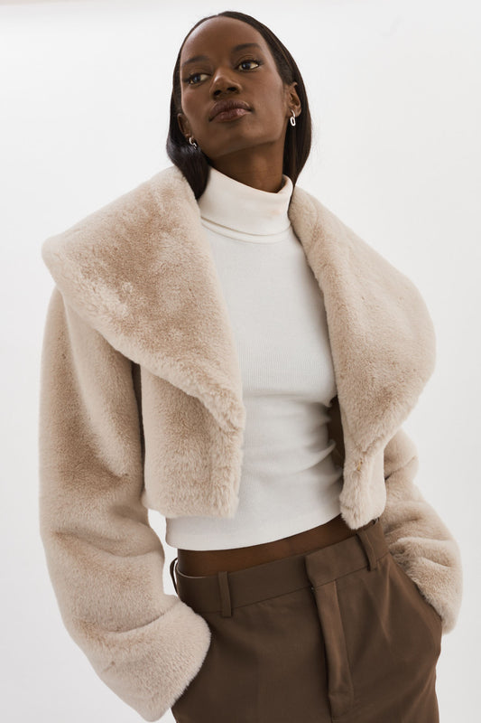 Danika Cropped Faux Fur Jacket