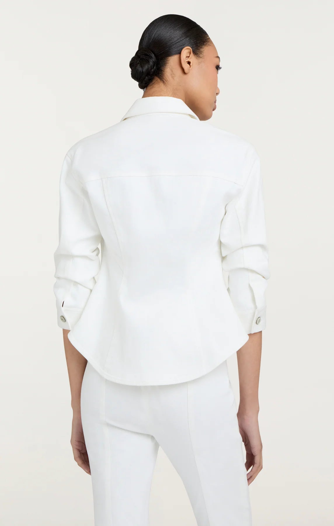 WHITE SCRUNCHED CANYON JEAN JACKET