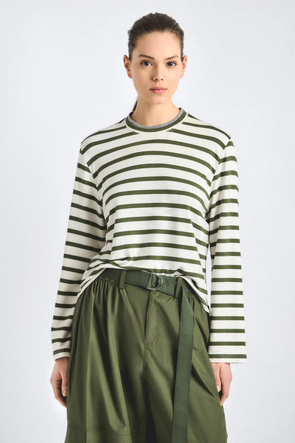 Myrtha Striped Crewneck Top