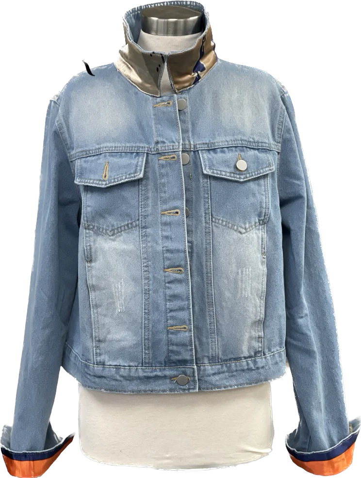 Orange Equestrian Denim Jacket