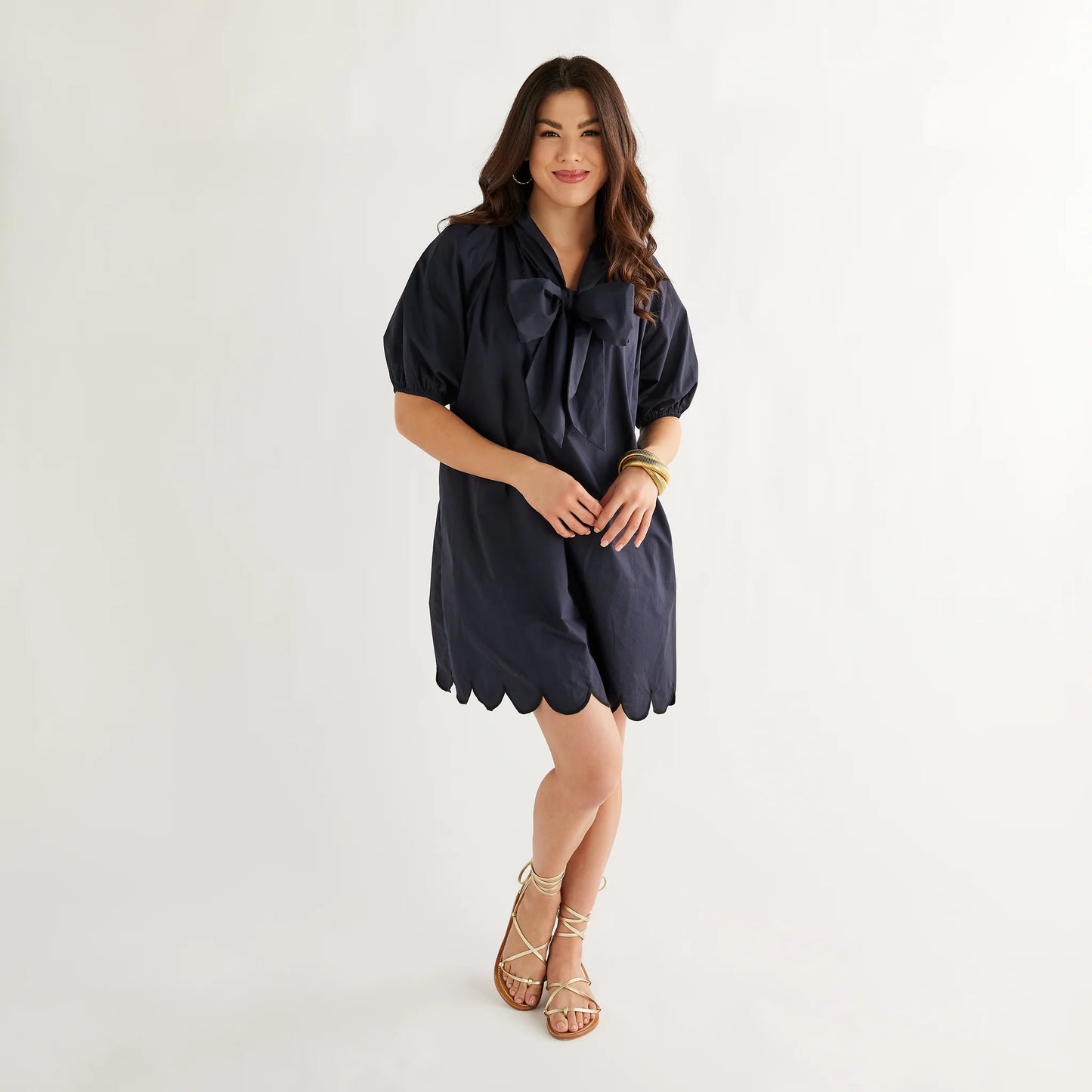 Ryan Dress Scallop Navy