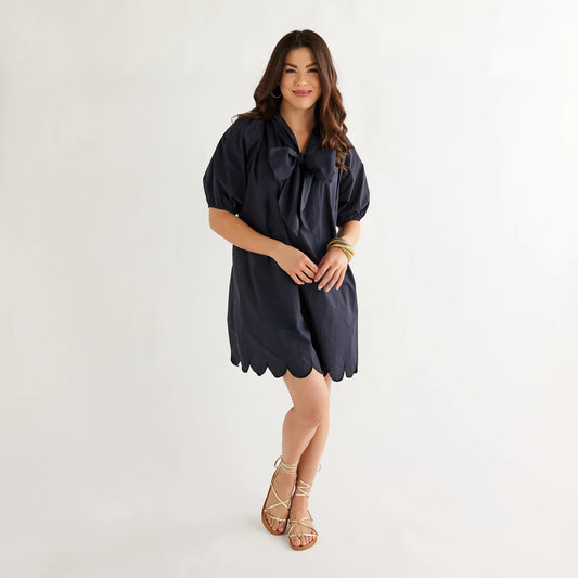 Ryan Dress Scallop Navy