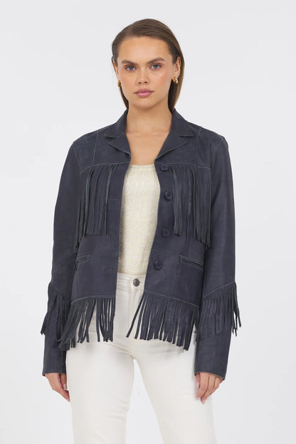 Annie Distressed Leather Jacket