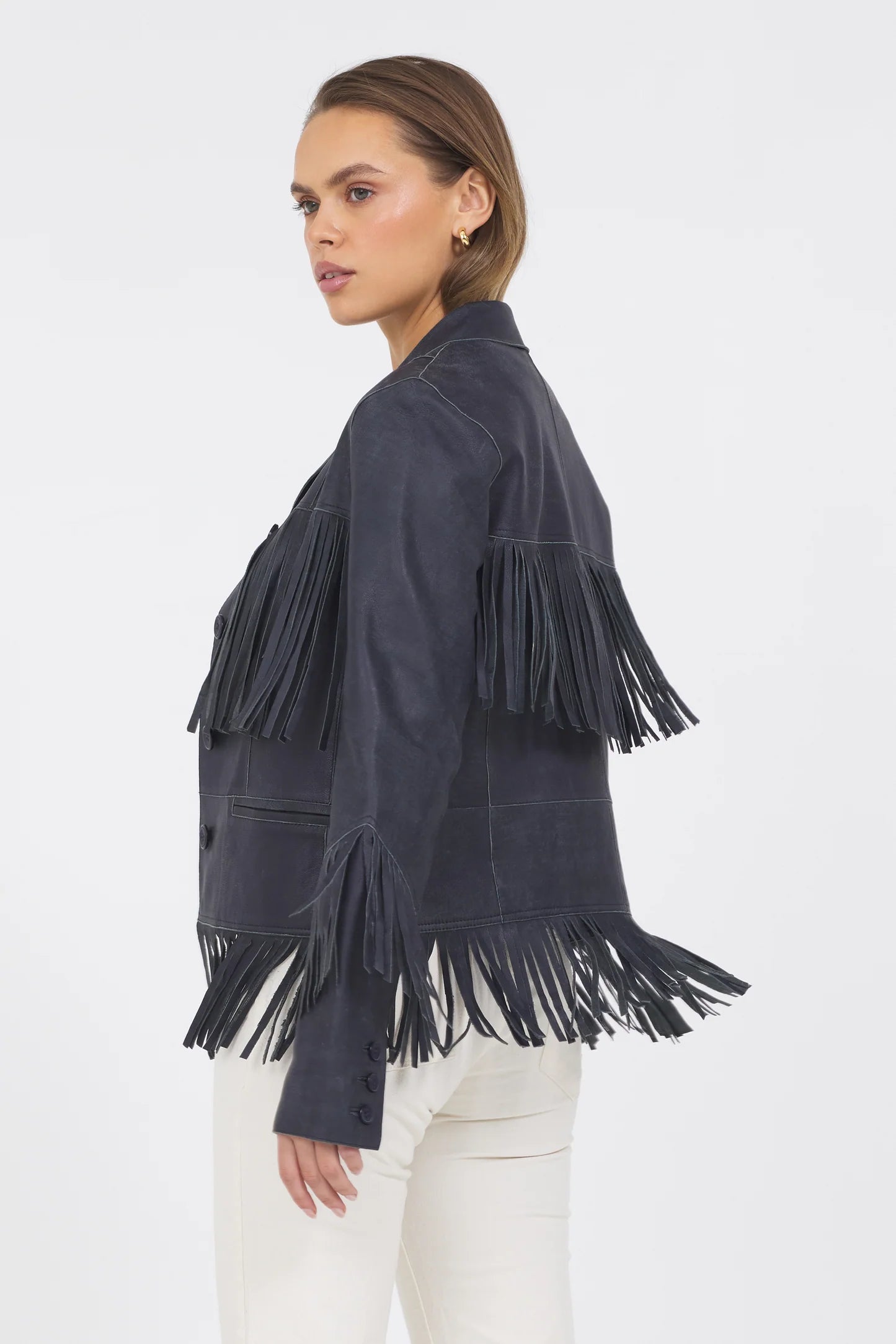 Annie Distressed Leather Jacket