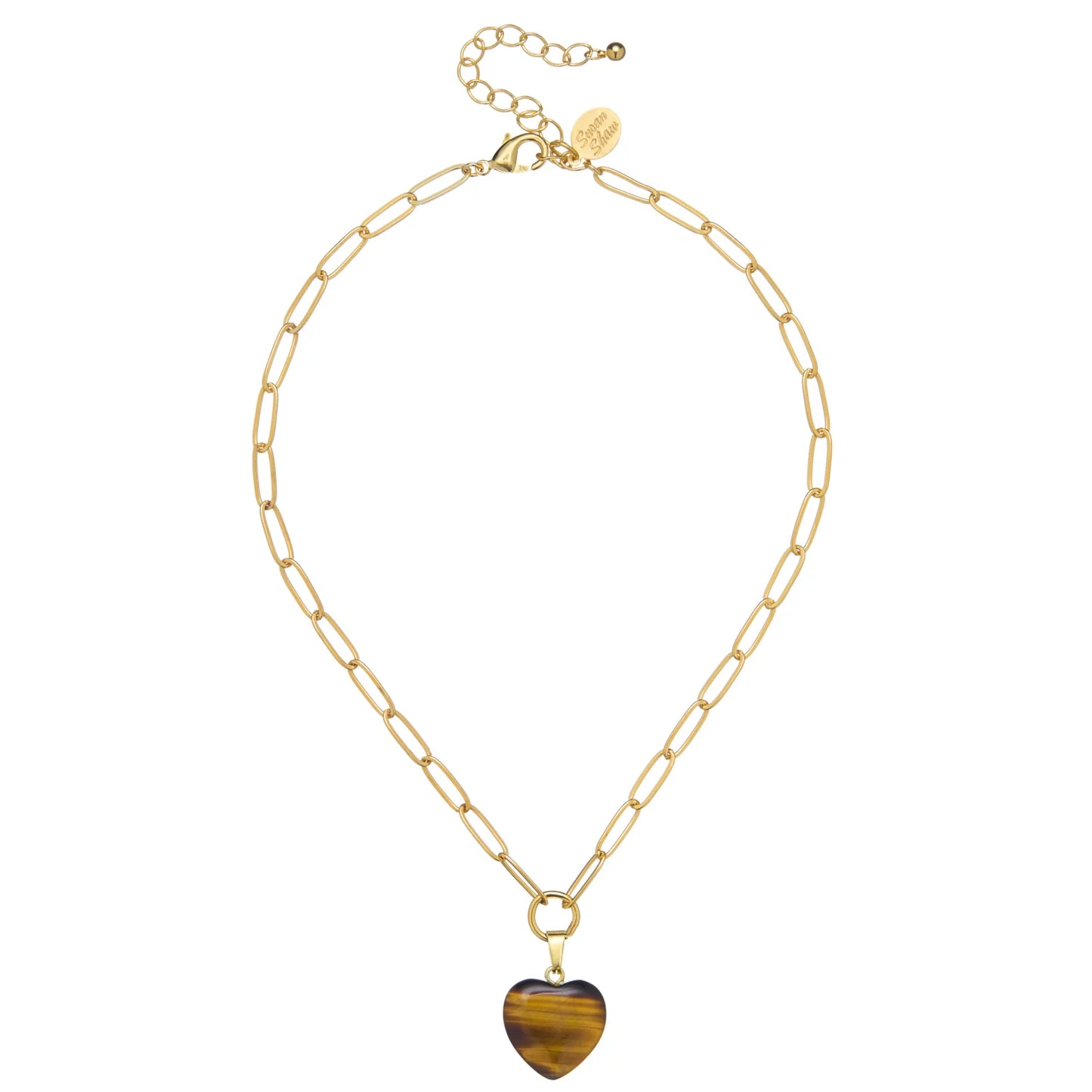 Audrey Heart Necklace - Tigers Eye
