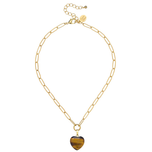 Audrey Heart Necklace - Tigers Eye