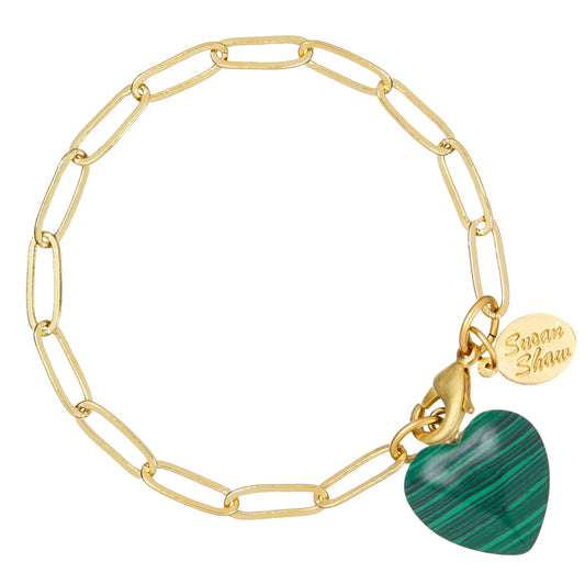 Audrey Heart Bracelet - Malachite