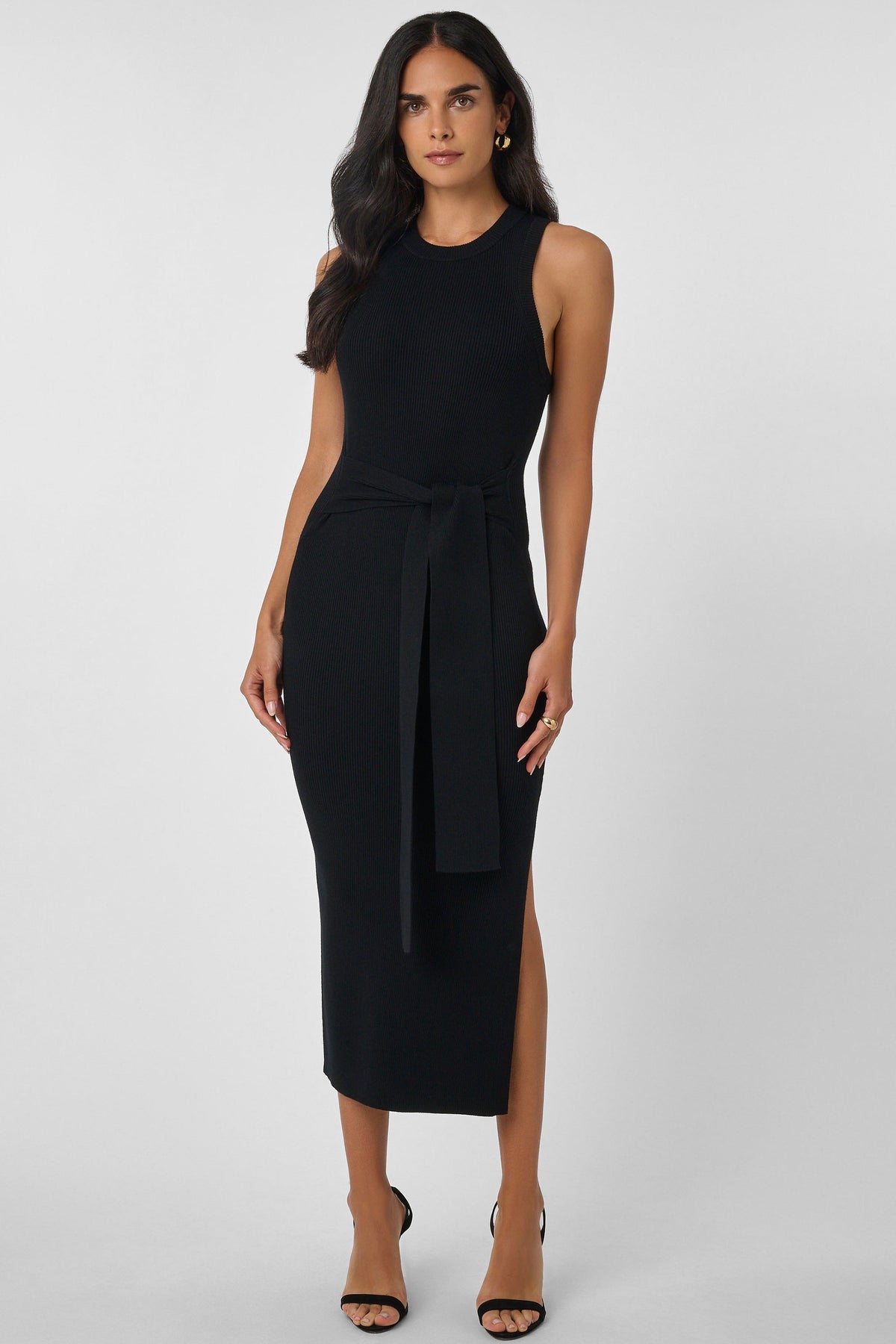 Jet Piper Tie Front Sleeveless Midi Dress