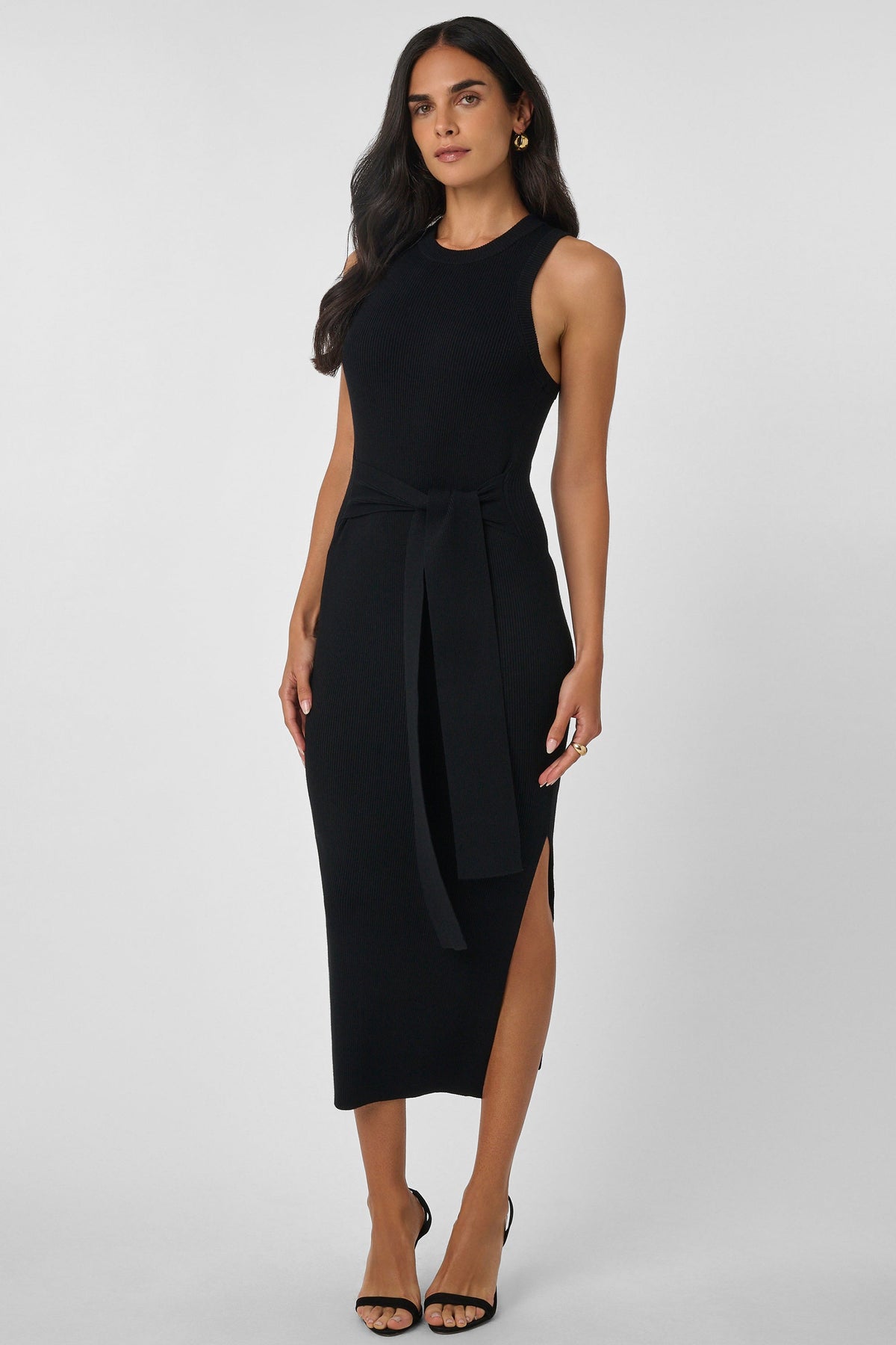 Jet Piper Tie Front Sleeveless Midi Dress