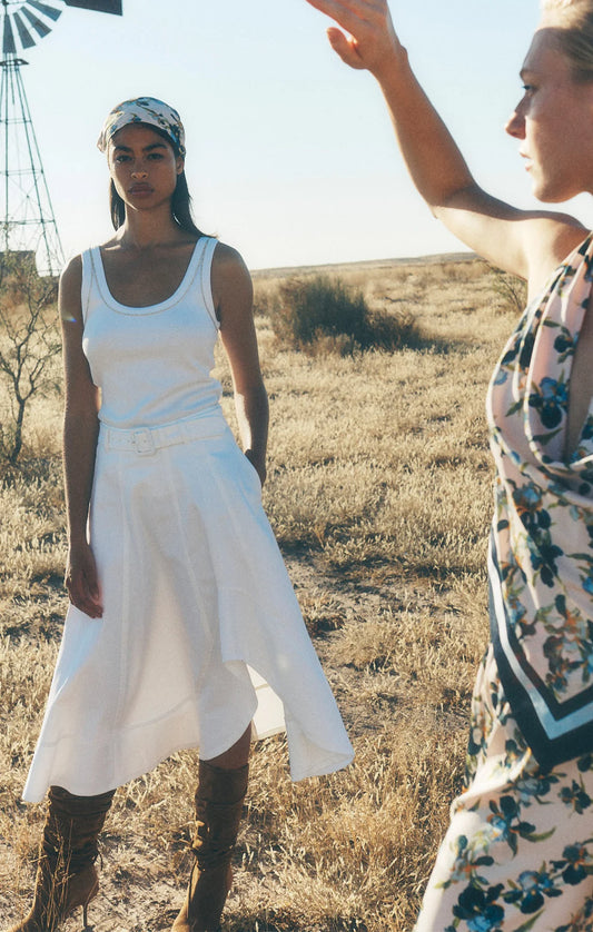WHITE ZELDA JEAN SKIRT