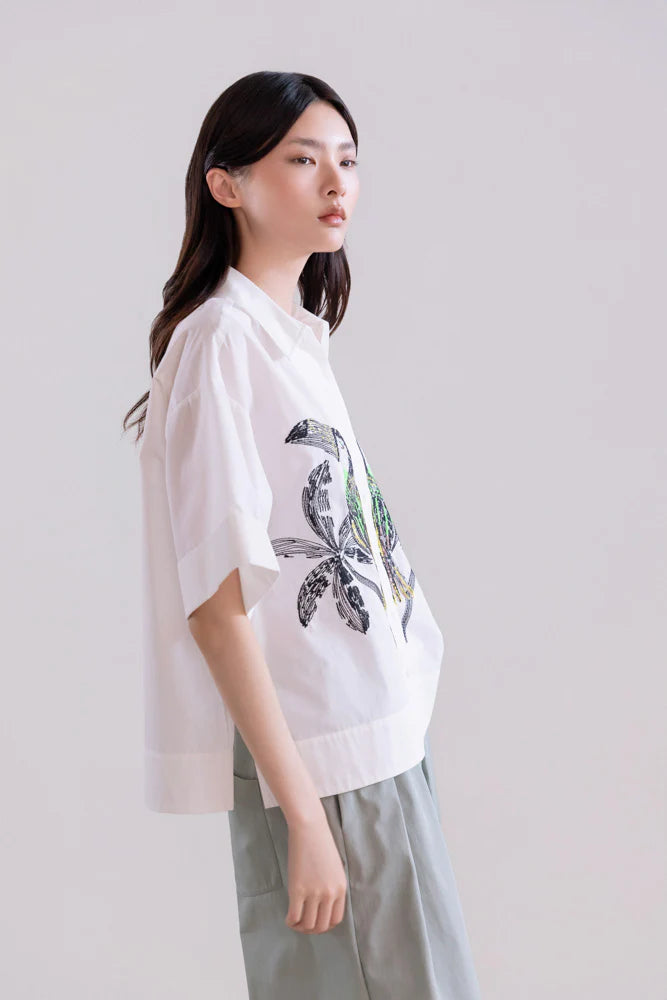 EMBROIDERED TOUCAN BLOUSE