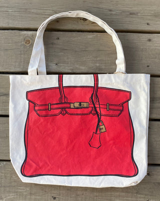 Audrey Canvas Tote Red