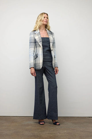 Plaid One Button Jacket