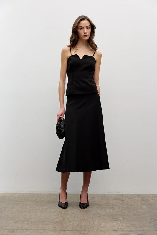 Black Bustier With Detachable Straps