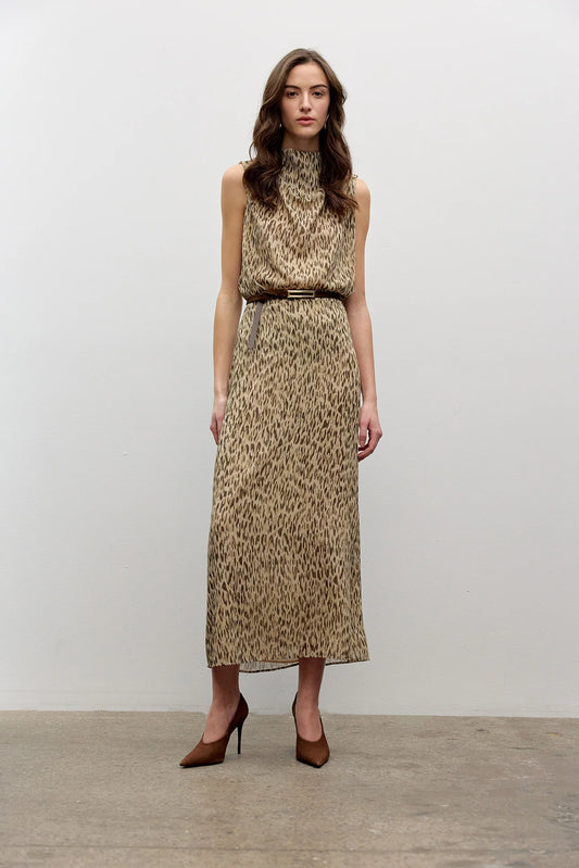 Animal Print Chiffon Slip Skirt