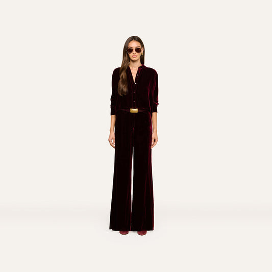 Deep Port Pilar Velvet Wide-Leg Pant