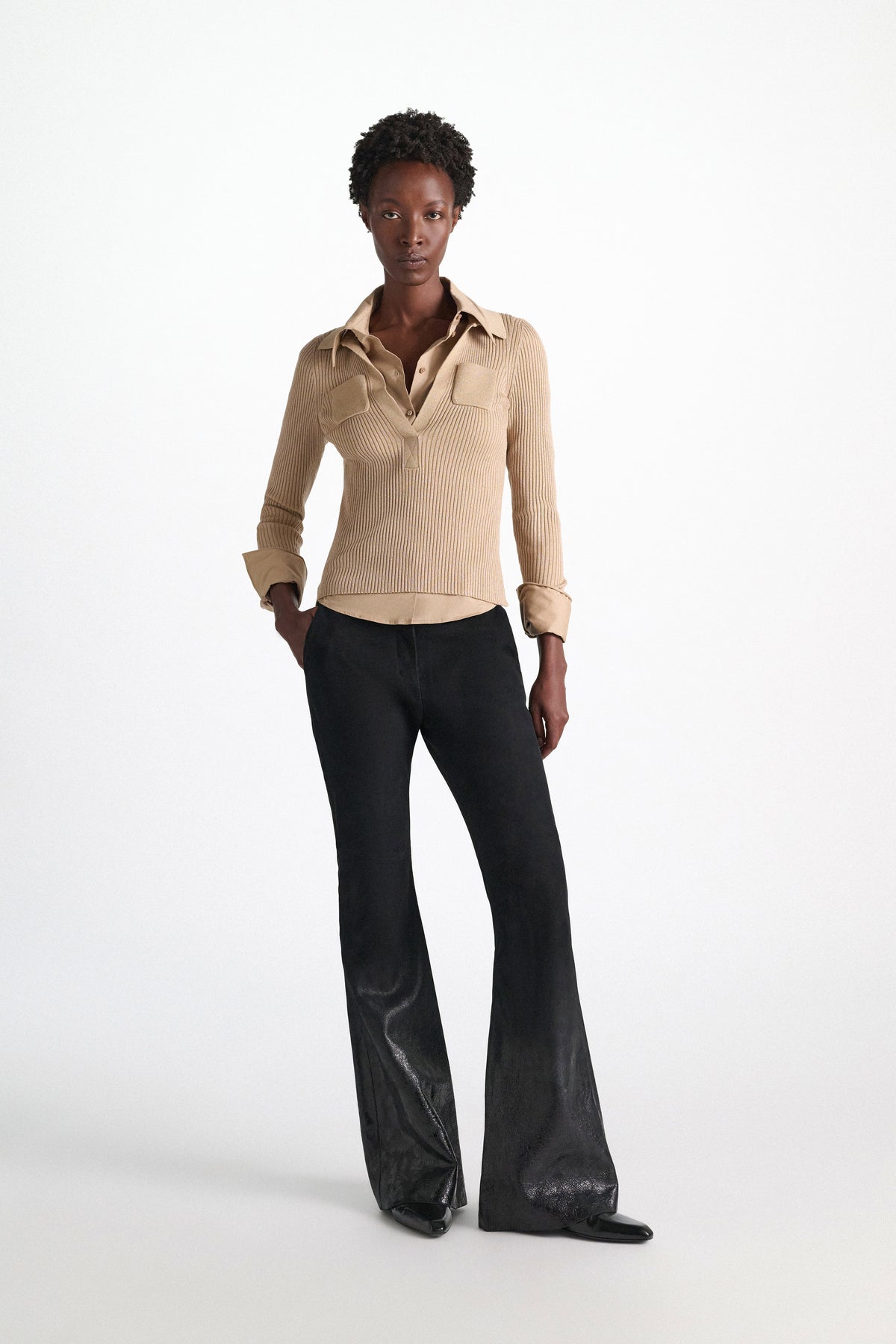 Almond Shimmering Merino Pullover