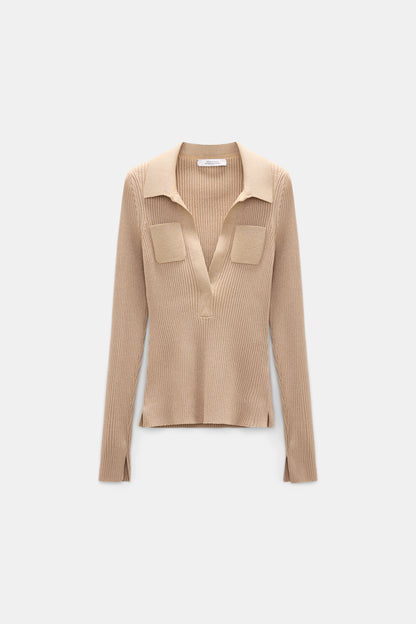Almond Shimmering Merino Pullover