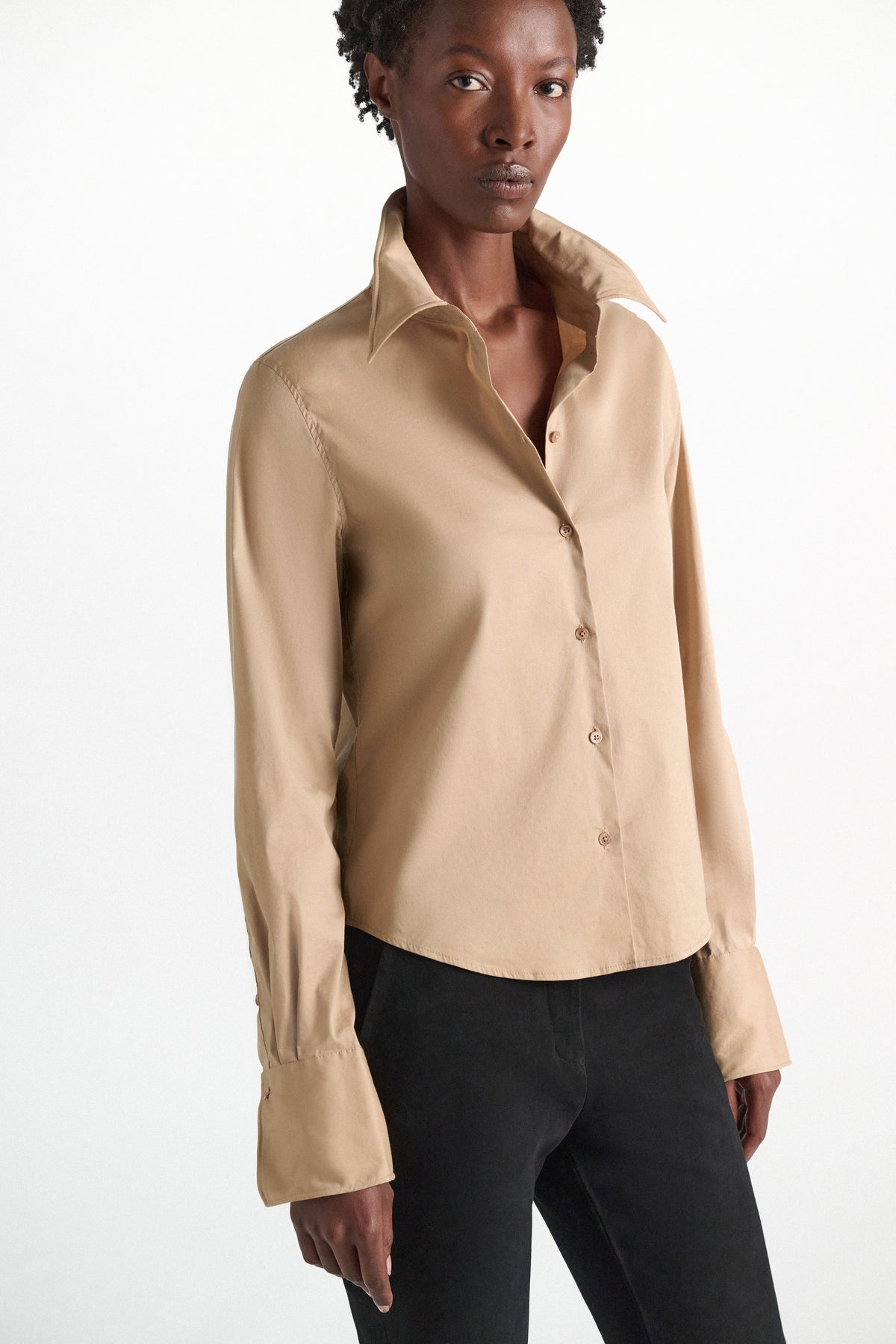 Almond Poplin Love Blouse