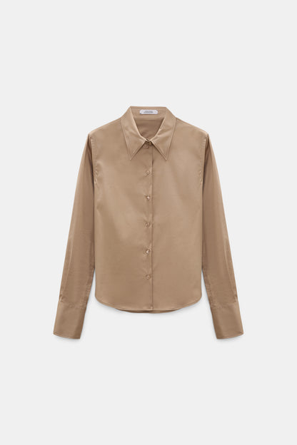 Almond Poplin Love Blouse