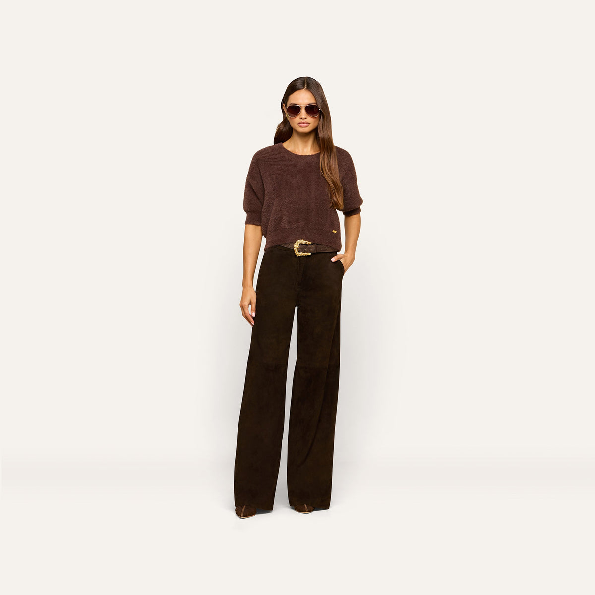 Coffee Bean Livvy Suede Trouser