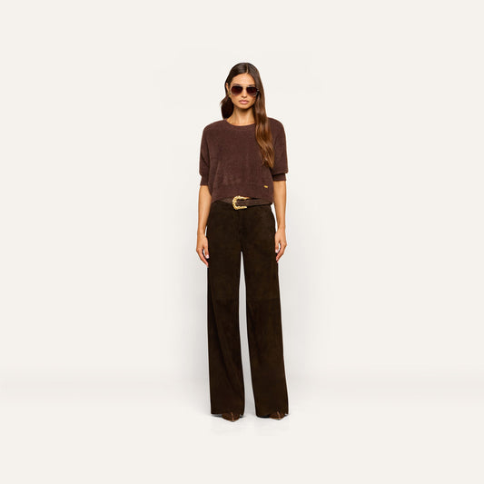 Coffee Bean Livvy Suede Trouser