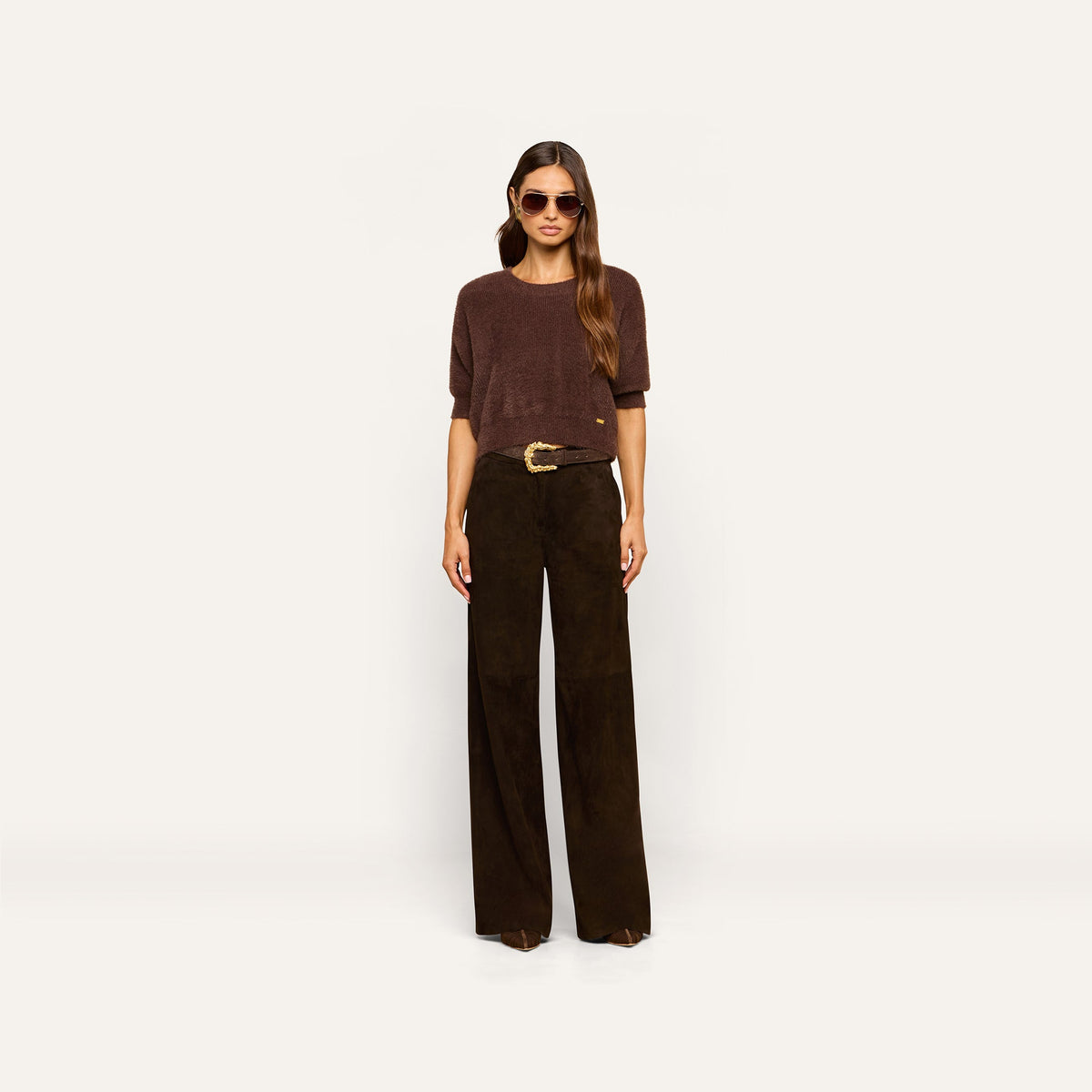 Coffee Bean Livvy Suede Trouser