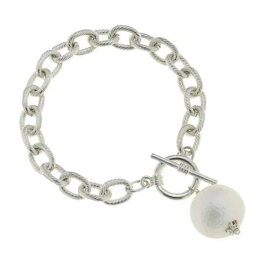 Cotton Pearl Toggle Bracelet