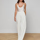 Nova Pleated Wide-Leg Pant in Ivory