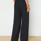 Nova Pleated Wide-Leg Pant Black