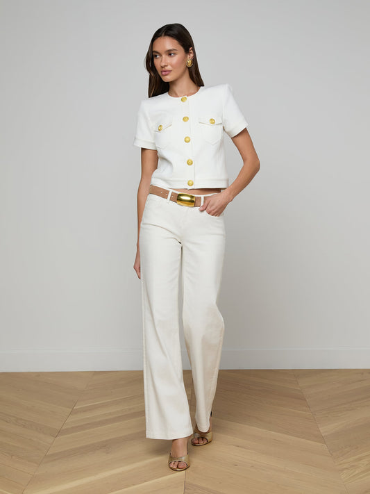 Joanne Low-Rise Wide Leg Jean - Light Ecru