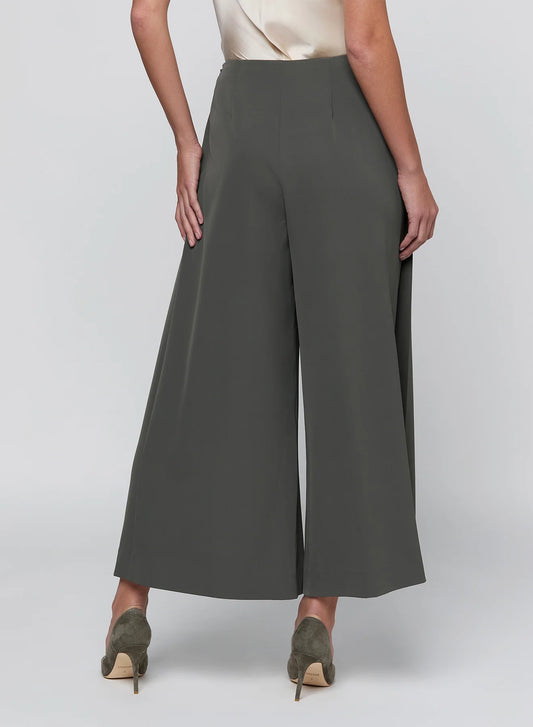 Novalynn Crop Pleated Pant - Ash Olive