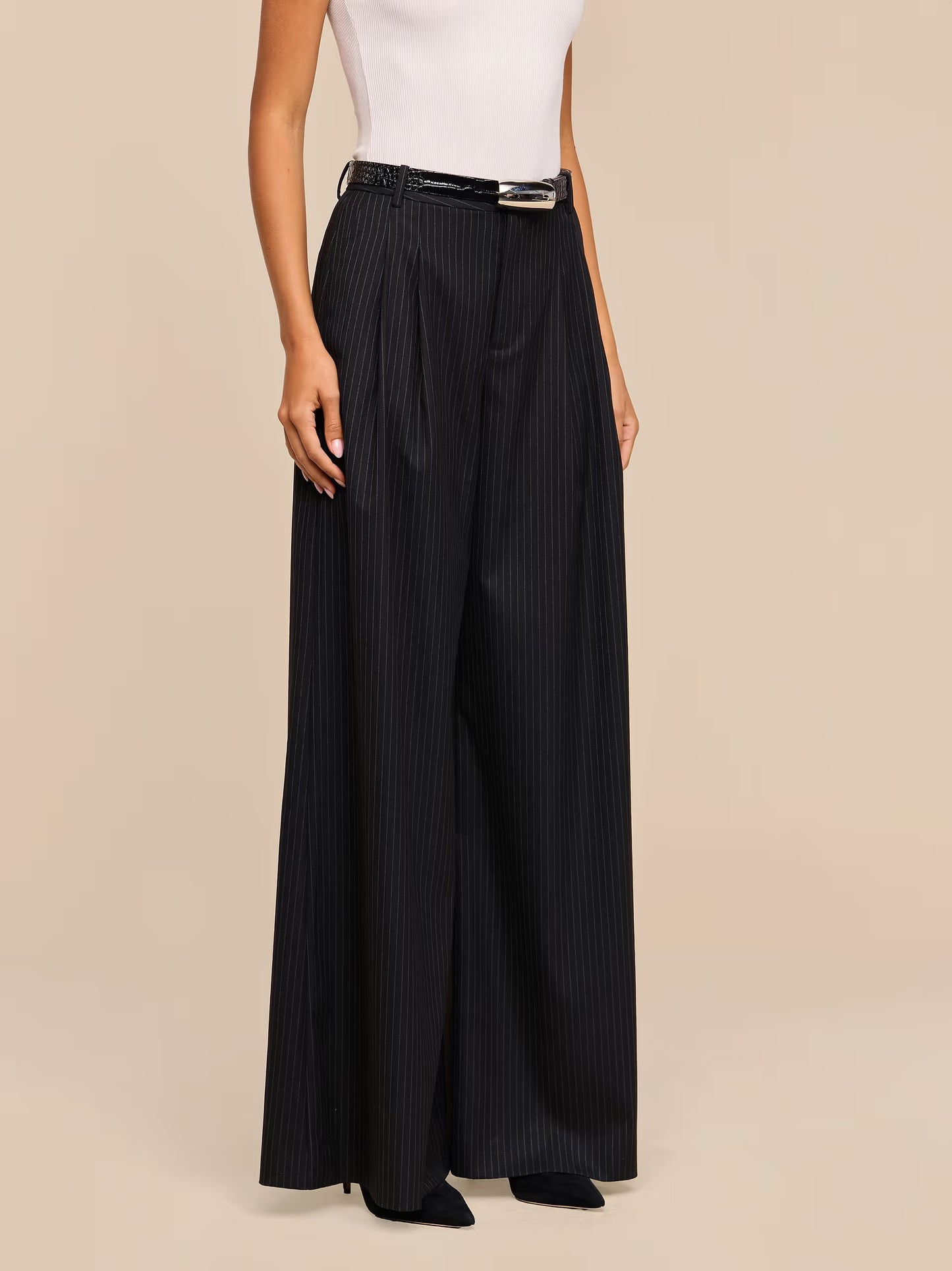 Pinstripe Chelsy Wide Leg Pant