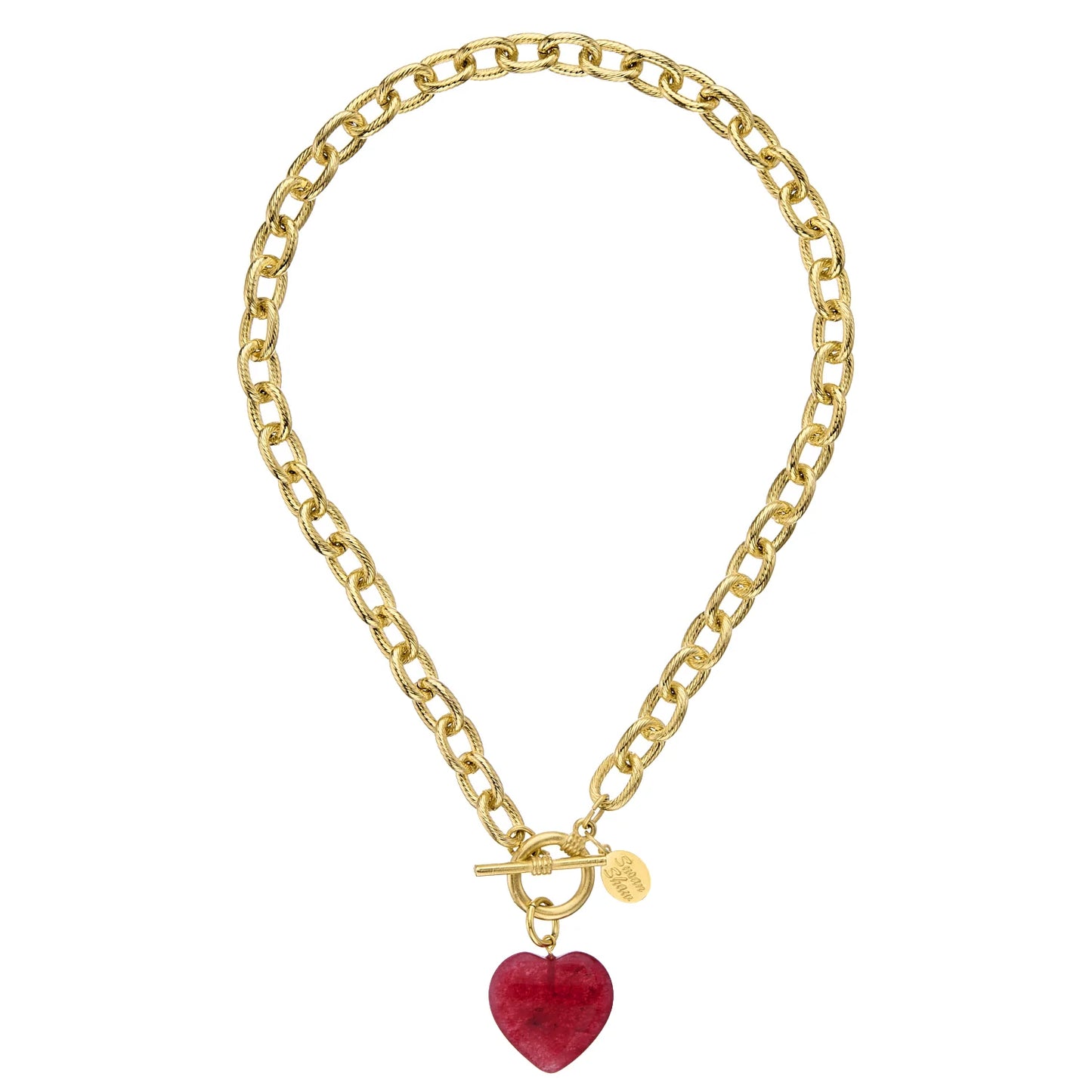 Stone Heart Toggle Necklace