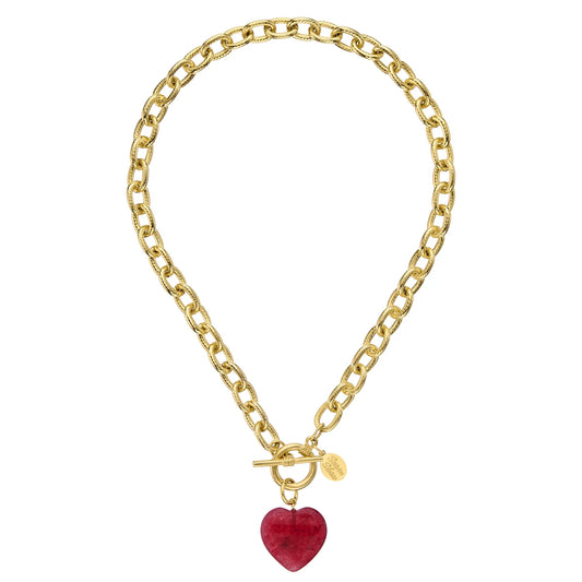 Stone Heart Toggle Necklace