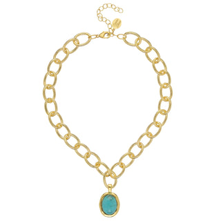 Caroline Loop Chain Necklace - Turquoise