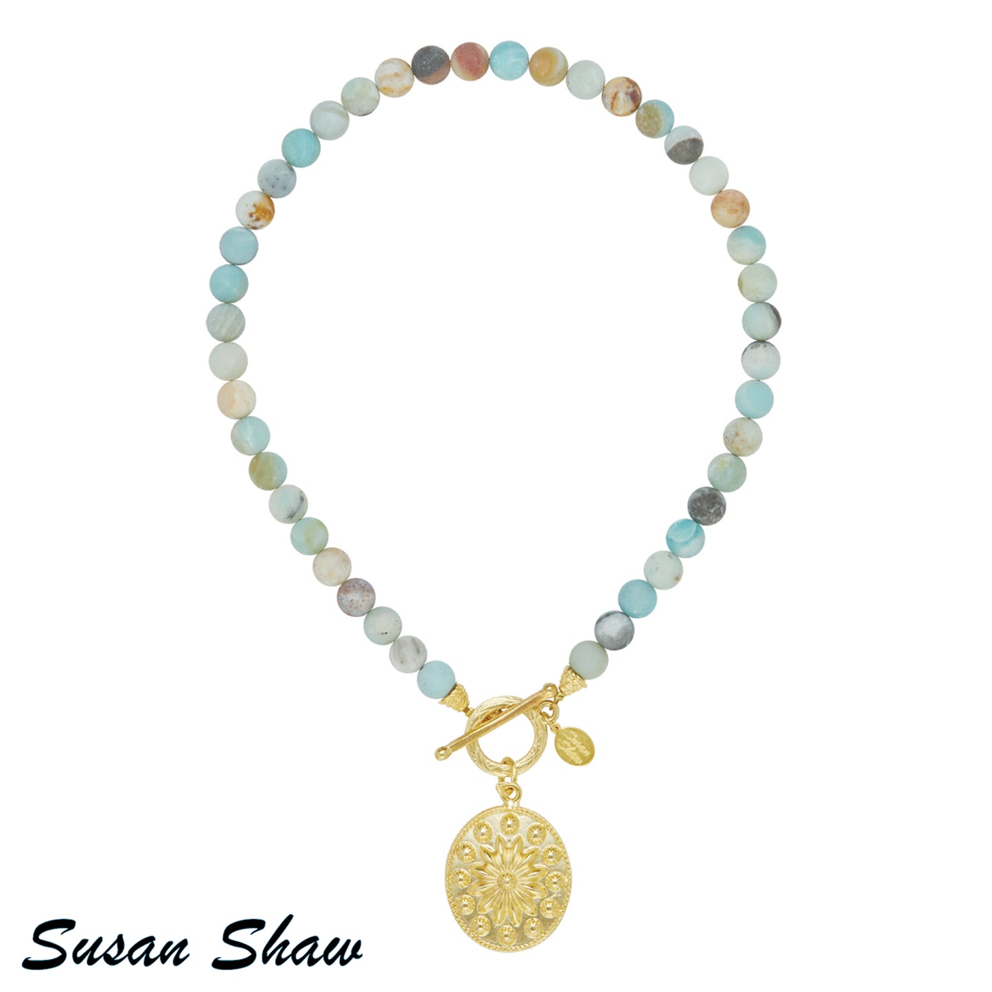 Concho Amazonite Toggle Necklace IP