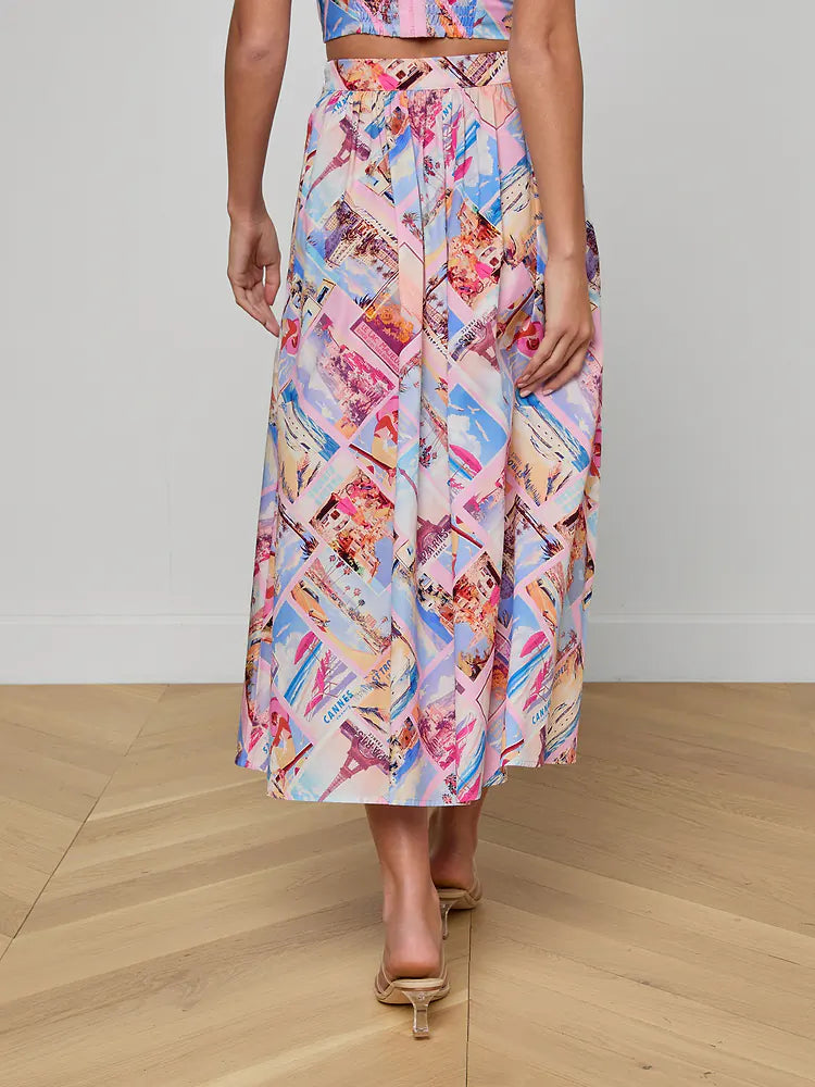 Seina Poplin Midi Skirt