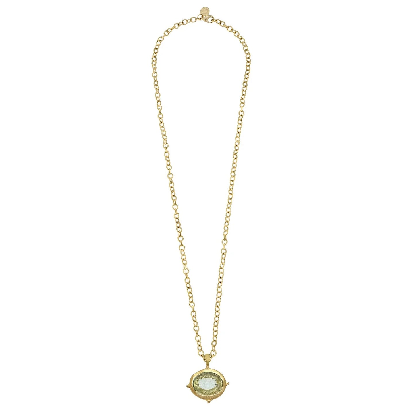 30" Clear Venetian Glass Bee Large Necklace