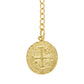 Gold Lariat W/ Coint Pendant Necklace